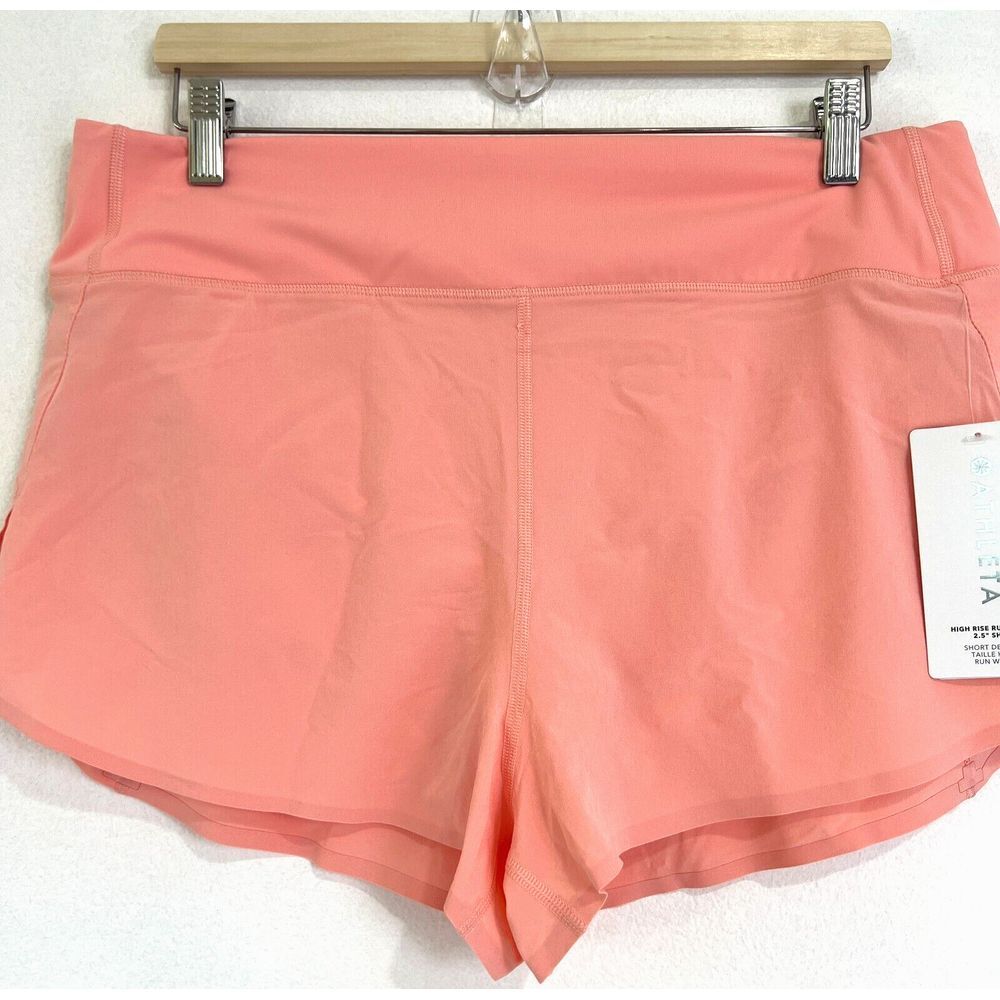 Athleta Women's High Rise Run with It 2.5" Shorts Peach Size Large Gym Workout